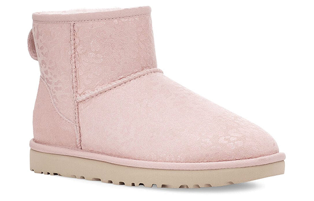 Lookbook (W) UGG Classic Mini Snow Leopard Fleece Berbulu Merah Jambu 1113494-QRT