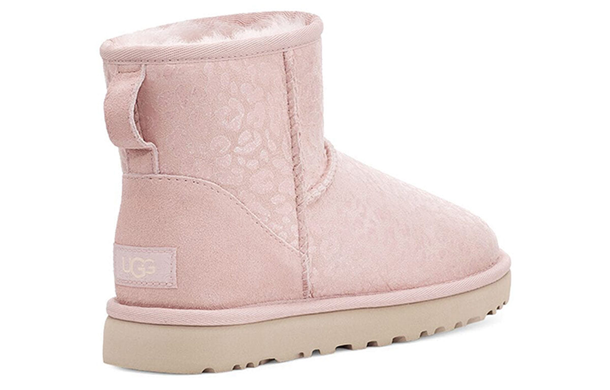 Shop (W) UGG Classic Mini Snow Leopard Fleece Berbulu Merah Jambu 1113494-QRT