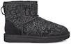 Order (W) UGG クラシックミニ スパークルグラフィティ 1107034-BLK