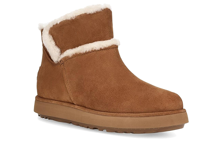 (W) UGG Classic Mini Spill Seam Blvd Snow Boots Brown 圖 3