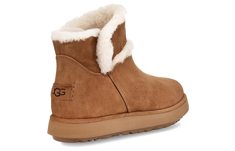 (W) UGG Classic Mini Spill Seam Blvd Snow Boots Brown 圖 4