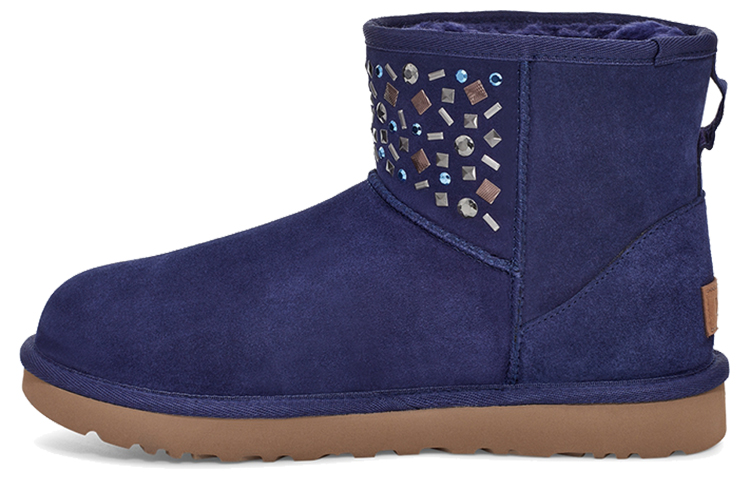 (Women) UGG Classic Mini Stud II Rivets Snow Boots Navy 1119101-MDL