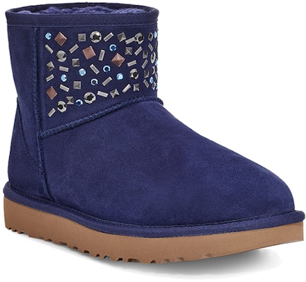 (Women) UGG Classic Mini Stud II Rivets Snow Boots Navy 1119101-MDL Lookbook (Women) UGG Classic Mini Stud II Rivets Snow Boots Navy 1119101-MDL