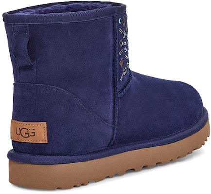 (Women) UGG Classic Mini Stud II Rivets Snow Boots Navy 1119101-MDL Shop (Women) UGG Classic Mini Stud II Rivets Snow Boots Navy 1119101-MDL