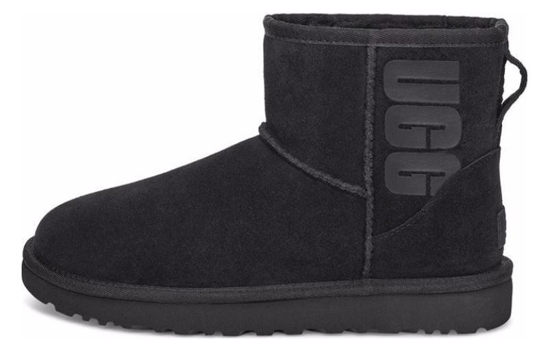 (Women) UGG Classic Mini UGG Rubber Logo 'Black' 1108231-BLK