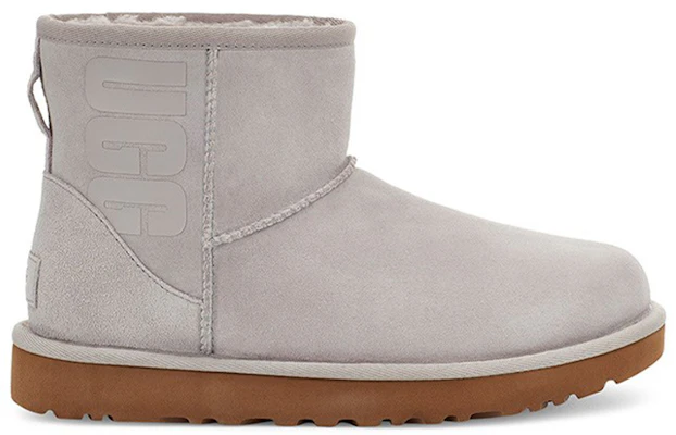(Women) UGG Classic Mini UGG Rubber Logo 'Feather' 1108231-FEA Order (Women) UGG Classic Mini UGG Rubber Logo 'Feather' 1108231-FEA