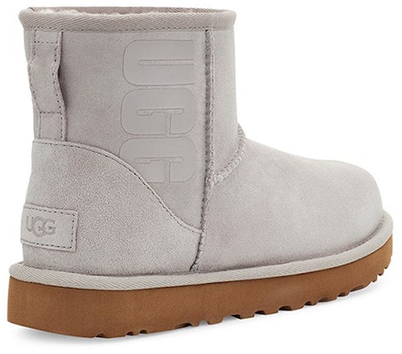 (Women) UGG Classic Mini UGG Rubber Logo 'Feather' 1108231-FEA Shop (Women) UGG Classic Mini UGG Rubber Logo 'Feather' 1108231-FEA
