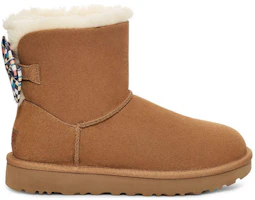 Order (Women) UGG Checkered Bow Short Snow Boots 'Brown' 1138132-CHE