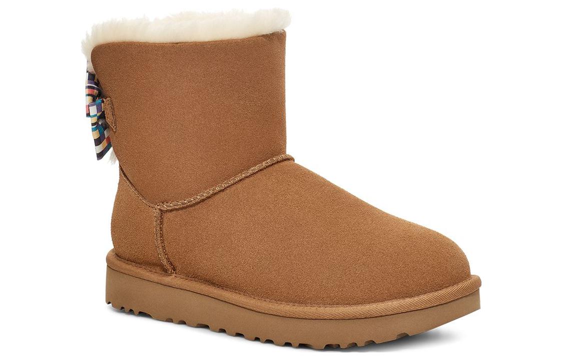 Lookbook (W) Botas Cortas de Nieve UGG con Lazo Cuadriculado 'Marrón' 1138132-CHE