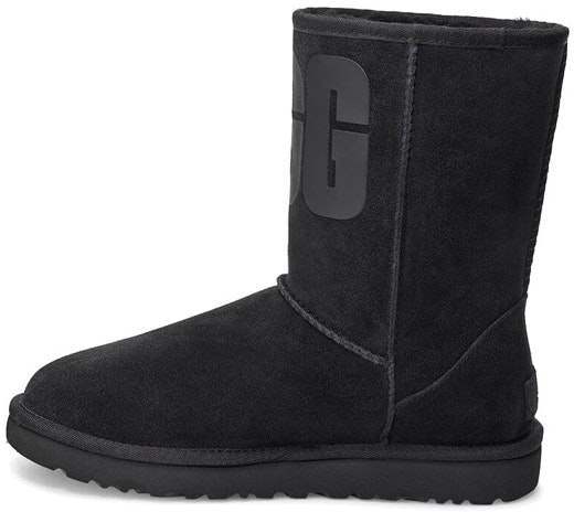 women-ugg-classic-short-rubber-logo-black-1108230-blk