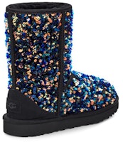 (W) UGG クラシックショート スパンコールブーツ (黒/青) 1112514-BLK Shop (W) UGG クラシックショート スパンコールブーツ (黒/青) 1112514-BLK