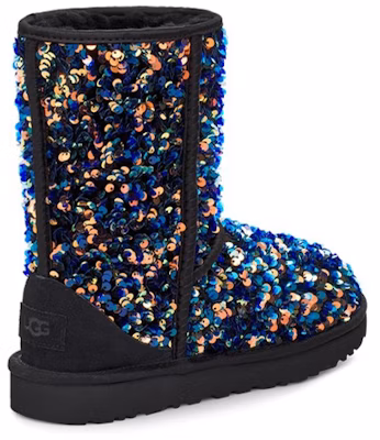 (W) UGG 클래식 숏 스텔라 스팽글 블랙/블루 부츠 1112514-BLK Shop (W) UGG 클래식 숏 스텔라 스팽글 블랙/블루 부츠 1112514-BLK