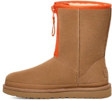 (Women) UGG Classic Short Zipper Tape Logo Boot 'Chestnut' 1144035-CHE (Women) UGG Classic Short Zipper Tape Logo Boot 'Chestnut' 1144035-CHE
