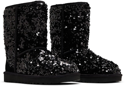 (W) UGG クラシックショートチャンキーシークインブーツ (ブラック) 1130650-BLK Cheap (W) UGG クラシックショートチャンキーシークインブーツ (ブラック) 1130650-BLK