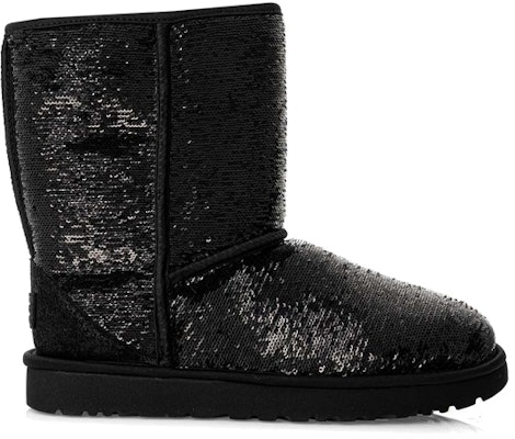 UGG 經典短款宇宙亮片皮革加絨雪地靴 女款 黑色 Order UGG 經典短款宇宙亮片皮革加絨雪地靴 女款 黑色