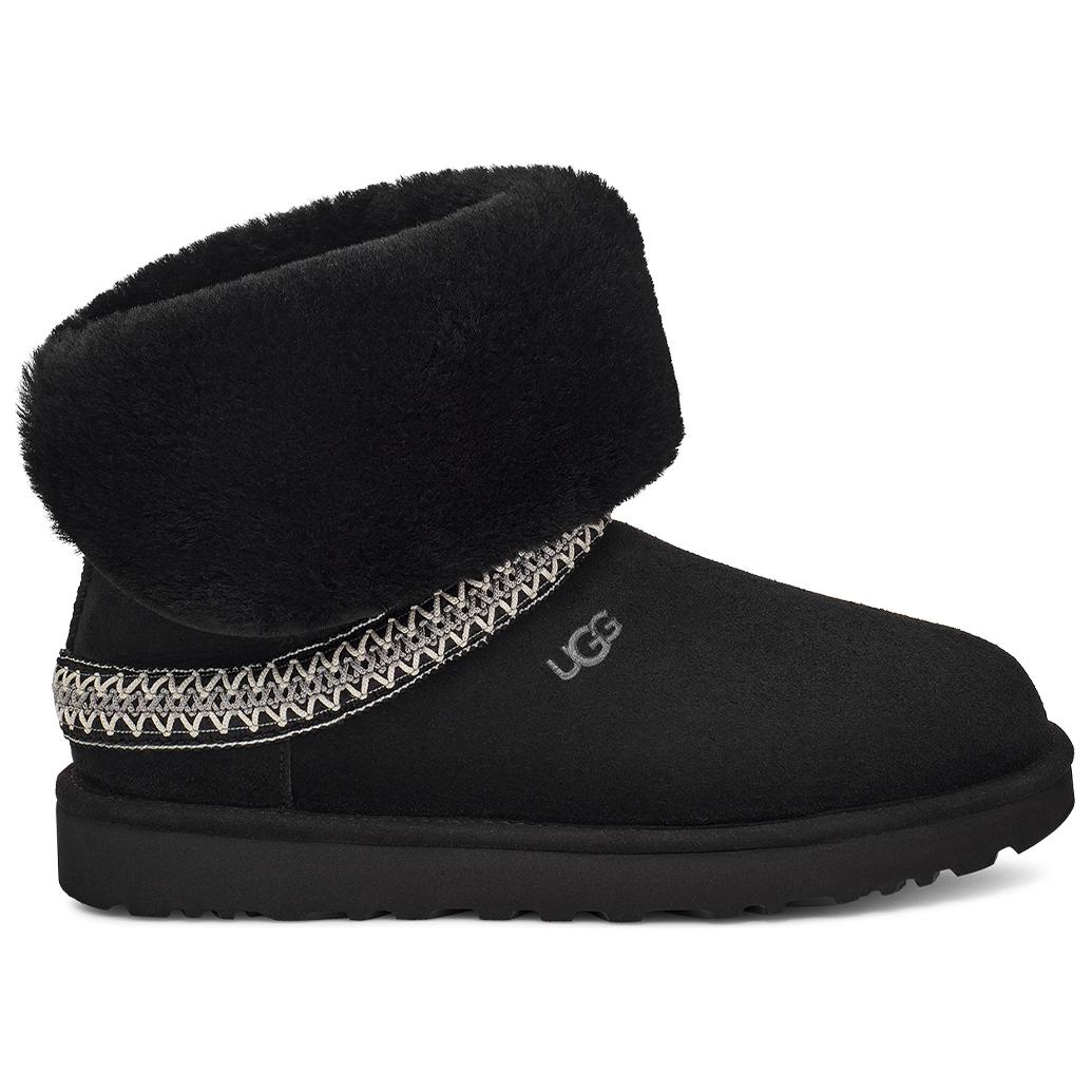 (W) UGG Classic Short Crescent Boot Black 圖 5