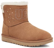 UGG 鑲鑽舒適休閒 短筒及中筒 雪地靴 女款 栗色 Lookbook UGG 鑲鑽舒適休閒 短筒及中筒 雪地靴 女款 栗色