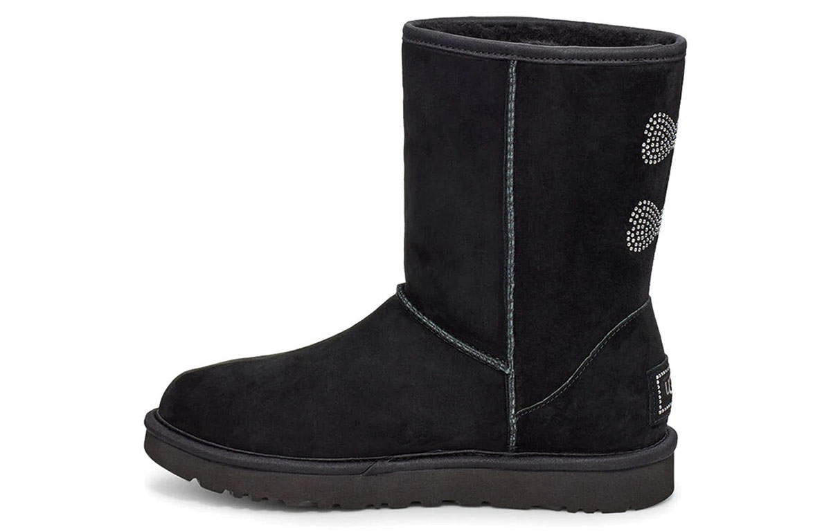 (Women) UGG Classic Short Crystal Snow Boots Black 1111791-BLK
