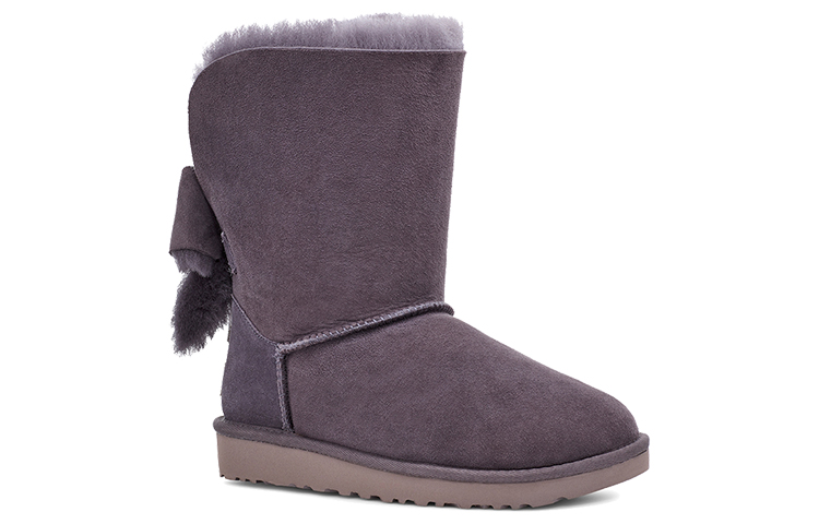 (W) UGG Classic Short Cuffed Bow Fleece Lined Purple Gray 圖 3