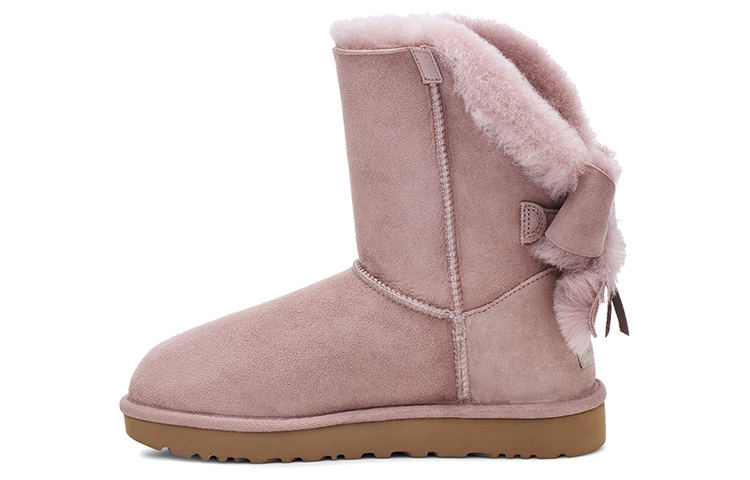 (Women) UGG Classic Short Cuffed Bow Snow Boots Pink 1112501-DUS