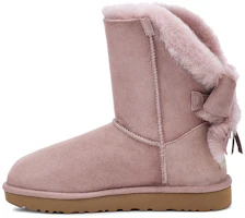 (Women) UGG Classic Short Cuffed Bow Snow Boots Pink 1112501-DUS (Women) UGG Classic Short Cuffed Bow Snow Boots Pink 1112501-DUS
