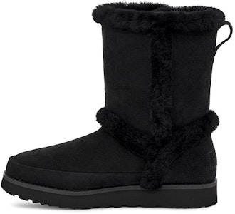 UGG 經典短款蓬毛拼接女款雪地靴 黑色 Buy UGG 經典短款蓬毛拼接女款雪地靴 黑色