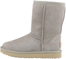 (Women) UGG Classic Short II Fleece Lined Gray White 1016223-GOA (Women) UGG Classic Short II Fleece Lined Gray White 1016223-GOA