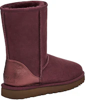 Shop UGG 經典短版 II 金屬色 女款 加絨雪地靴 野葡萄色