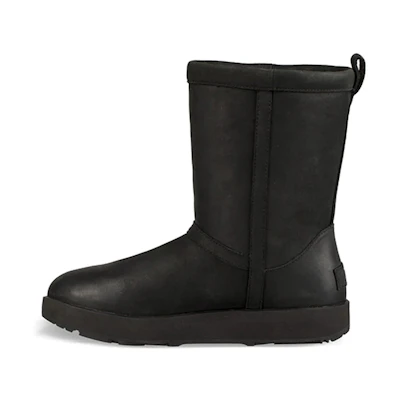 (W) UGG Classic Short Leather 'Black'