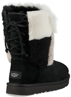 (W) UGG Klasik Pendek Patchwork Fluff Hangat Selimut Bulu Hitam. 1098071-BLK Shop (W) UGG Klasik Pendek Patchwork Fluff Hangat Selimut Bulu Hitam. 1098071-BLK