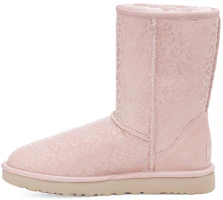 (Women) UGG Classic Short Snow Leopard Fleece Lined Pink 1113495-QRT (Women) UGG Classic Short Snow Leopard Fleece Lined Pink 1113495-QRT