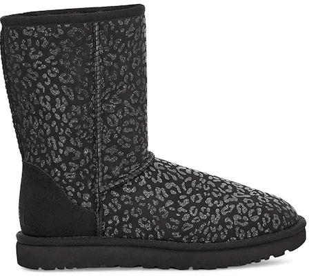 (W) UGG Classic Pendek Snow Leopard Berbulu Hitam 1113495-BLK Order (W) UGG Classic Pendek Snow Leopard Berbulu Hitam 1113495-BLK