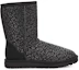 Order (W) UGG Classic Pendek Snow Leopard Berbulu Hitam 1113495-BLK