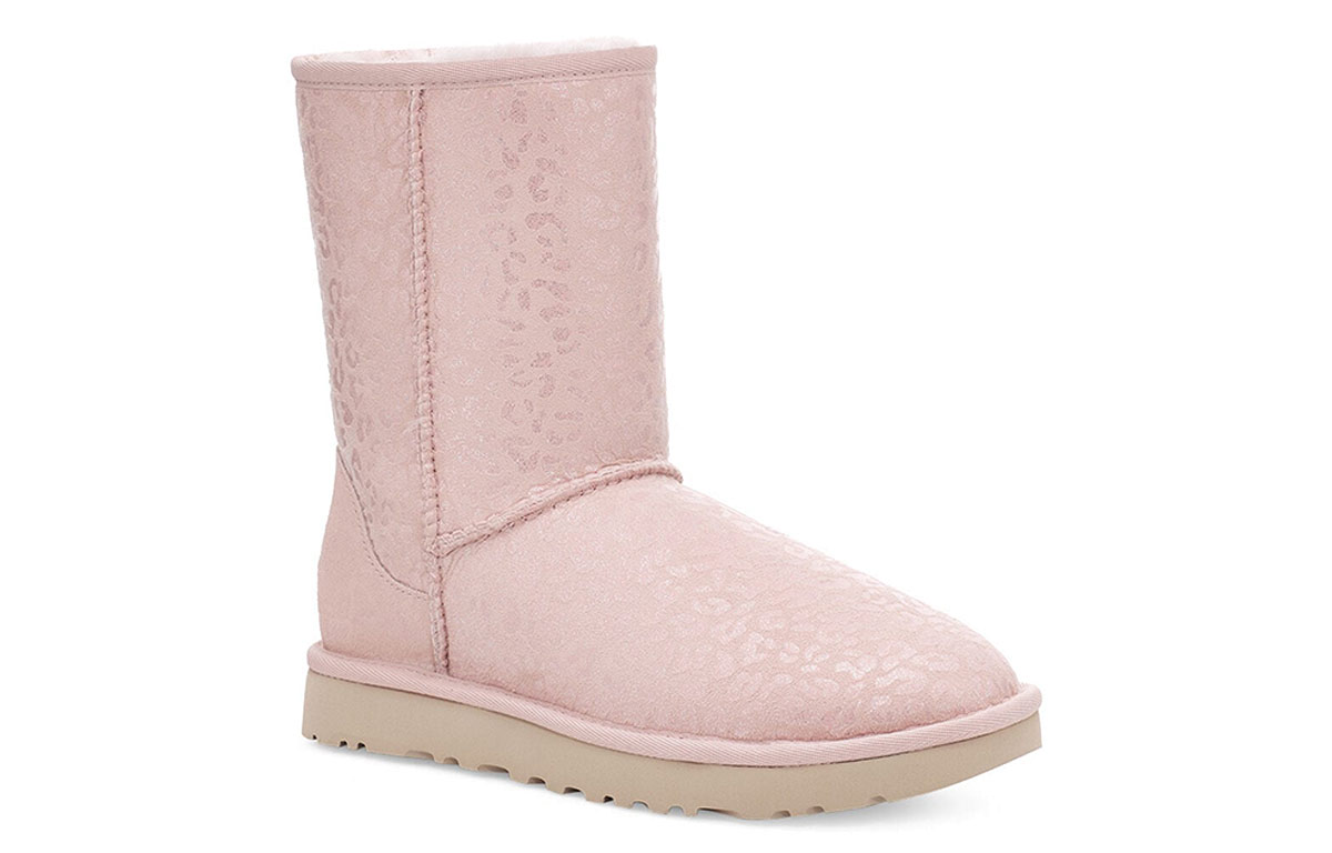 Lookbook (W) UGG Classic Short Leopardo de Nieve Fleece Forrado Rosa 1113495-QRT
