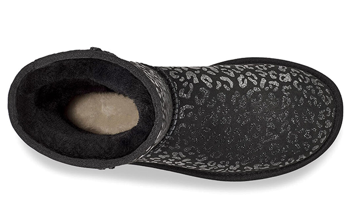 Purchase (W) UGG Classic Pendek Snow Leopard Berbulu Hitam 1113495-BLK