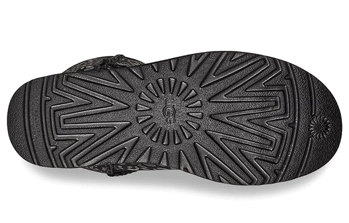 Details for (W) UGG Classic Pendek Snow Leopard Berbulu Hitam 1113495-BLK