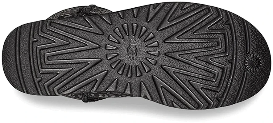 (W) UGG Classic Pendek Snow Leopard Berbulu Hitam 1113495-BLK Details for (W) UGG Classic Pendek Snow Leopard Berbulu Hitam 1113495-BLK