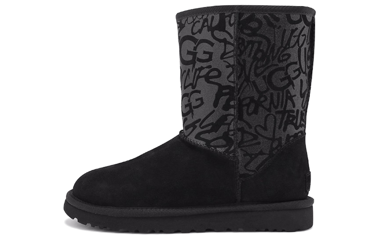 (Women) UGG Classic Short Sparkle Graffiti 1107035-BLK