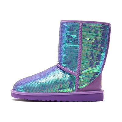 (W) UGG Classic Short Sparkles 'Bright Purple'