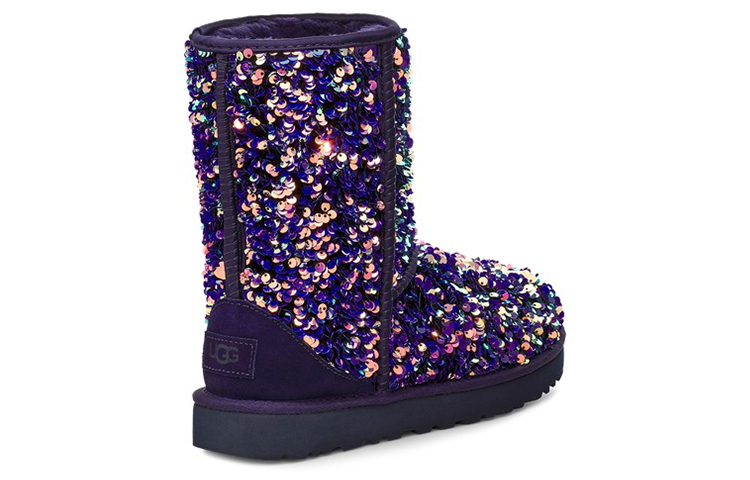 Shop (W) UGG Classic Pendek Stellar Sequin Boot Salju Hitam/Biru/Ungup 1112514-MDL