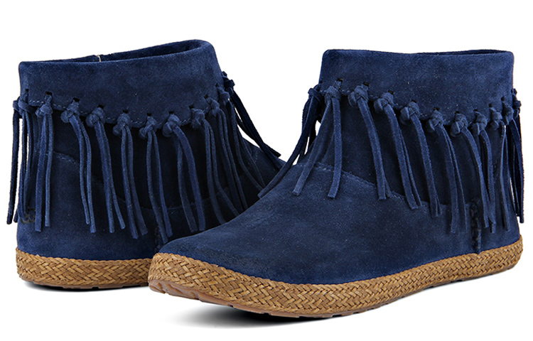 (W) UGG Classic Short Zip Fringe 'Navy' 圖 5