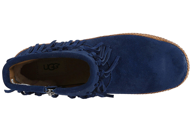 (W) UGG Classic Short Zip Fringe 'Navy' 圖 6