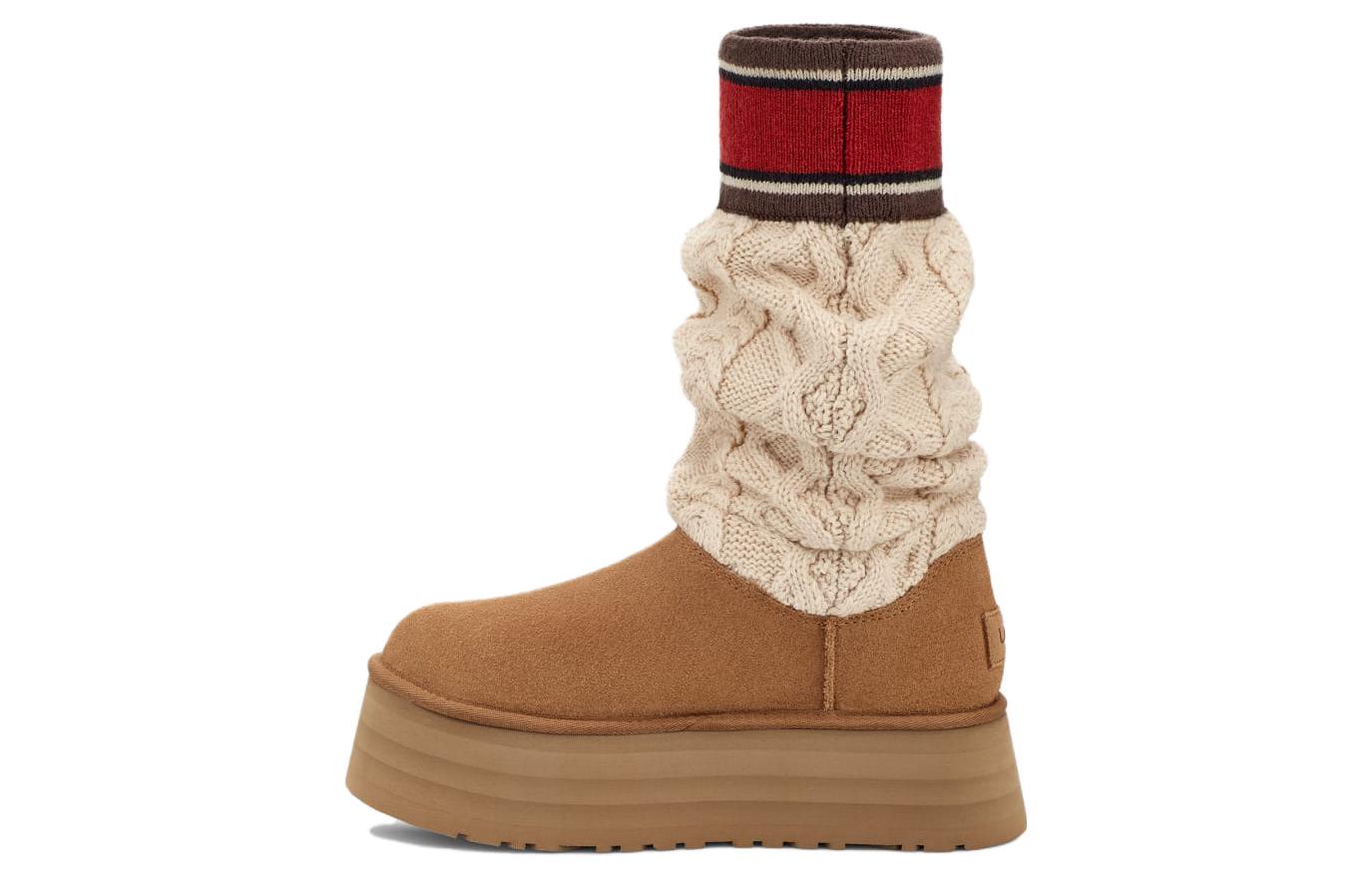 (Women) UGG Classic Sweater Letter Boot Chestnut 1144045-CHE