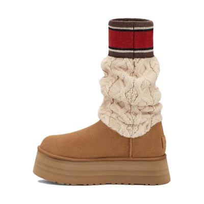 (W) UGG Classic Sweater Letter Boot Chestnut