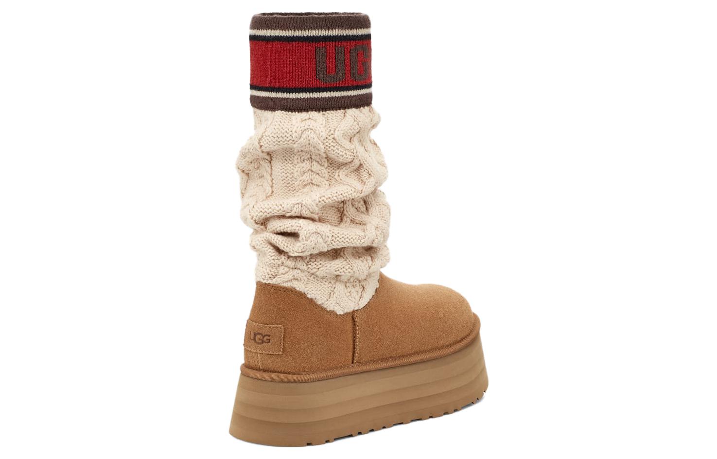 Shop (W) UGG Classic Sweater Letter Boot Chestnut Sepatu Bot Coklat Kasual. 1144045-CHE