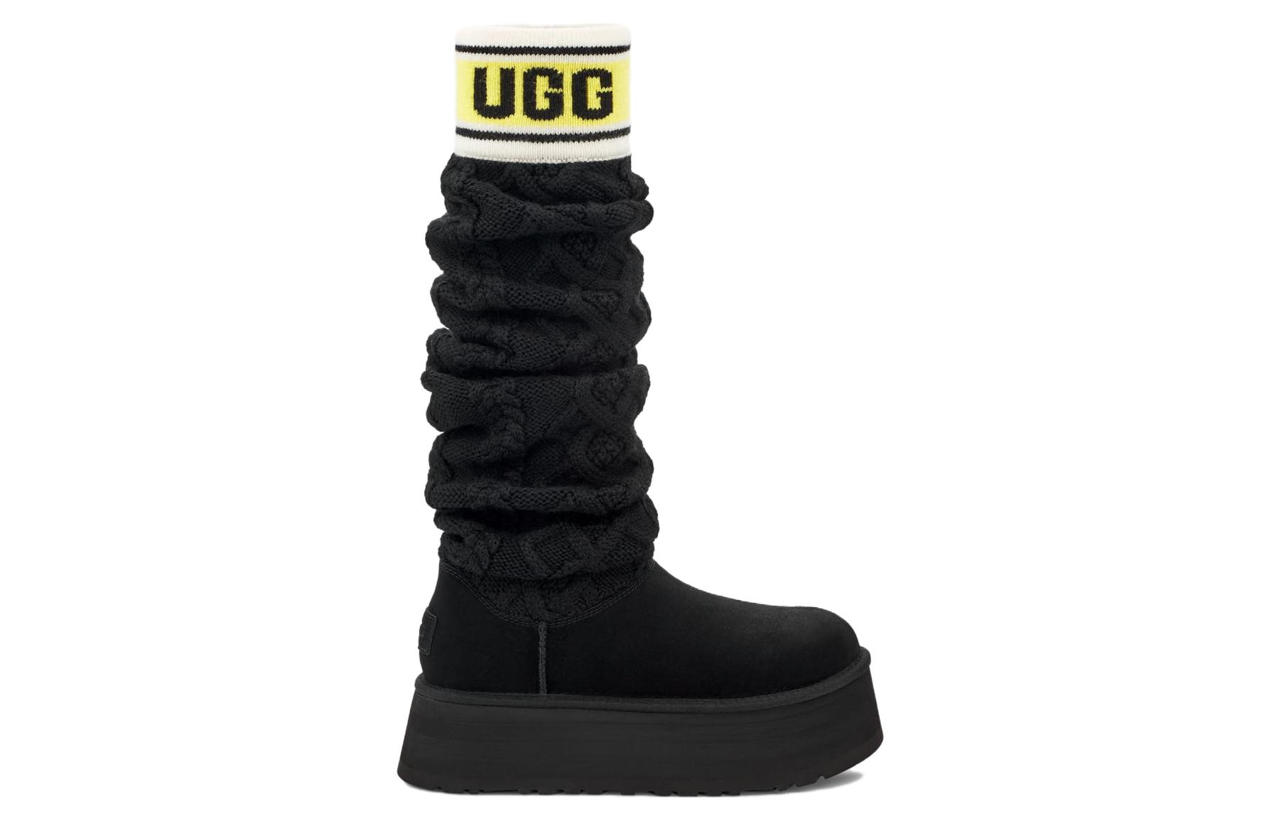 Order (W) UGG Classic Sweater Letter Tall 2cm 'Hitam' 1144044-BLK