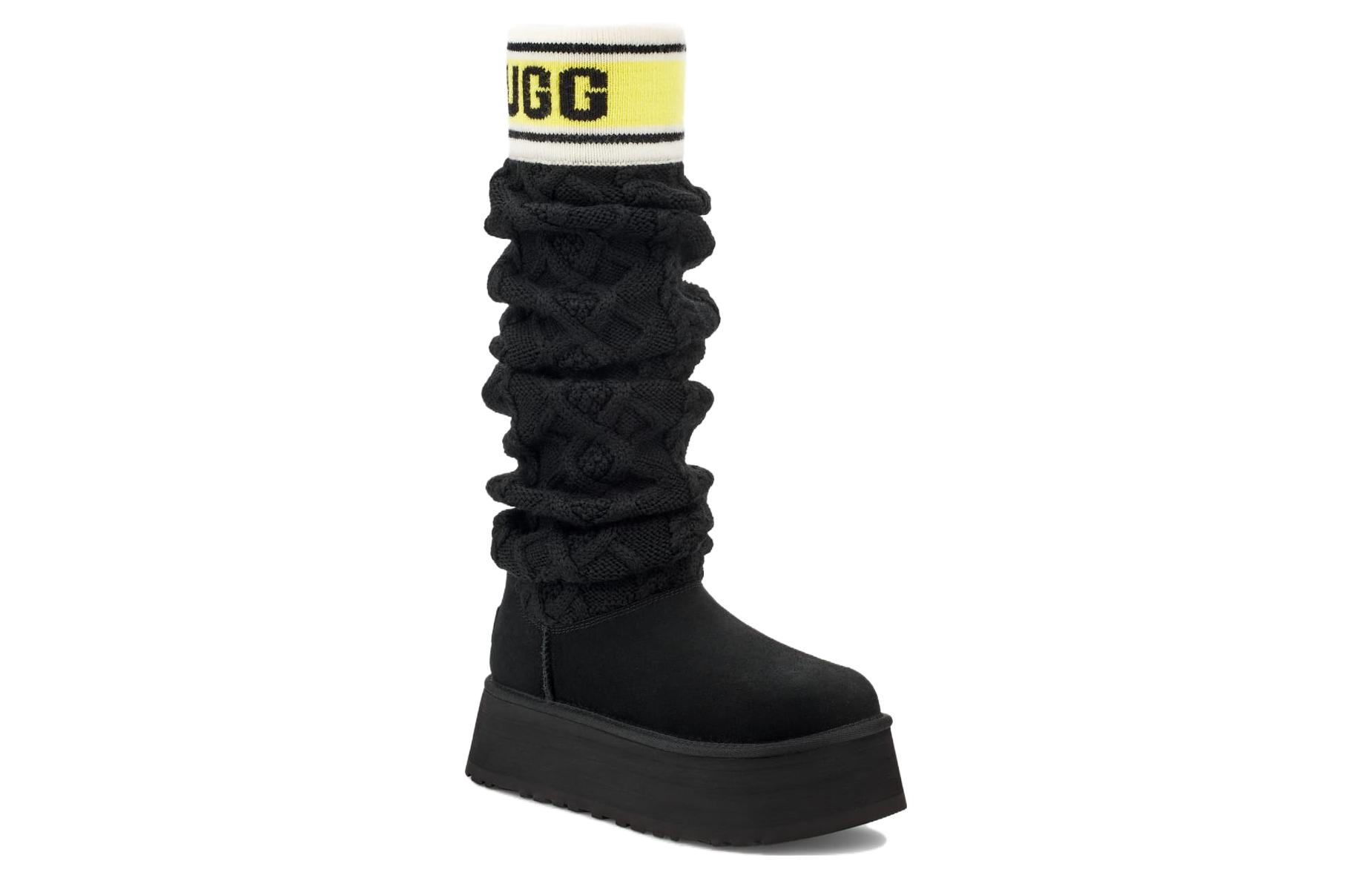 Lookbook (W) UGG Classic Sweater Letter Tall 2cm 'Hitam' 1144044-BLK