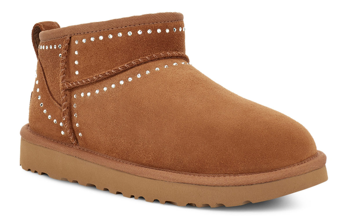 Lookbook (W) UGG Classic Ultra Mini Bling 'Chestnut' para mujer. 1119871-CHE