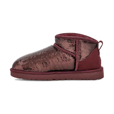 (W) UGG Classic Ultra Mini Boot Mirror Ball Wild Grape