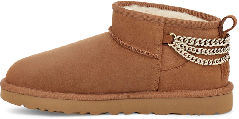 (W) UGG Classic Ultra Mini Chains Fleece Coklat Lapisan Bulu 1117933-CHE Buy (W) UGG Classic Ultra Mini Chains Fleece Coklat Lapisan Bulu 1117933-CHE
